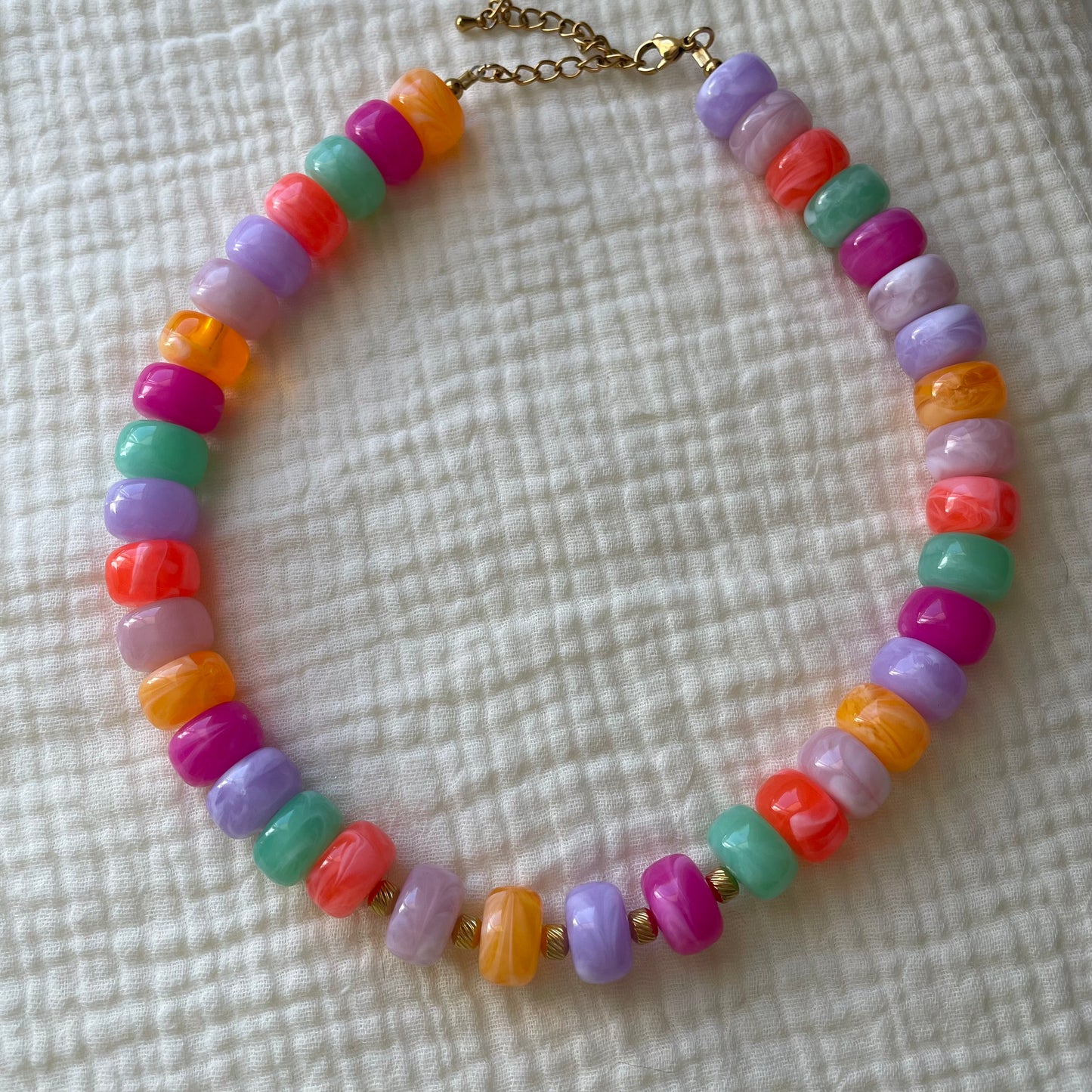 Collier Paloma – Perle Marbrée & Acier Inoxydable Doré