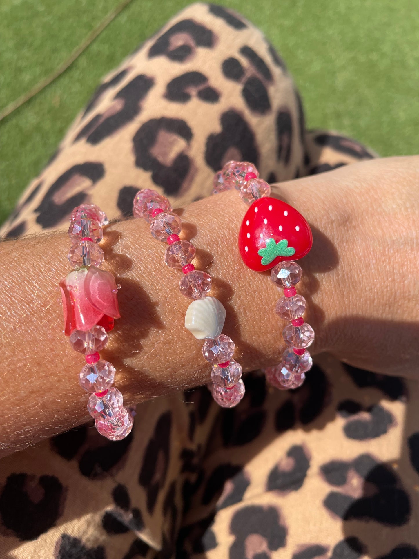 Bracelets en perles à facette