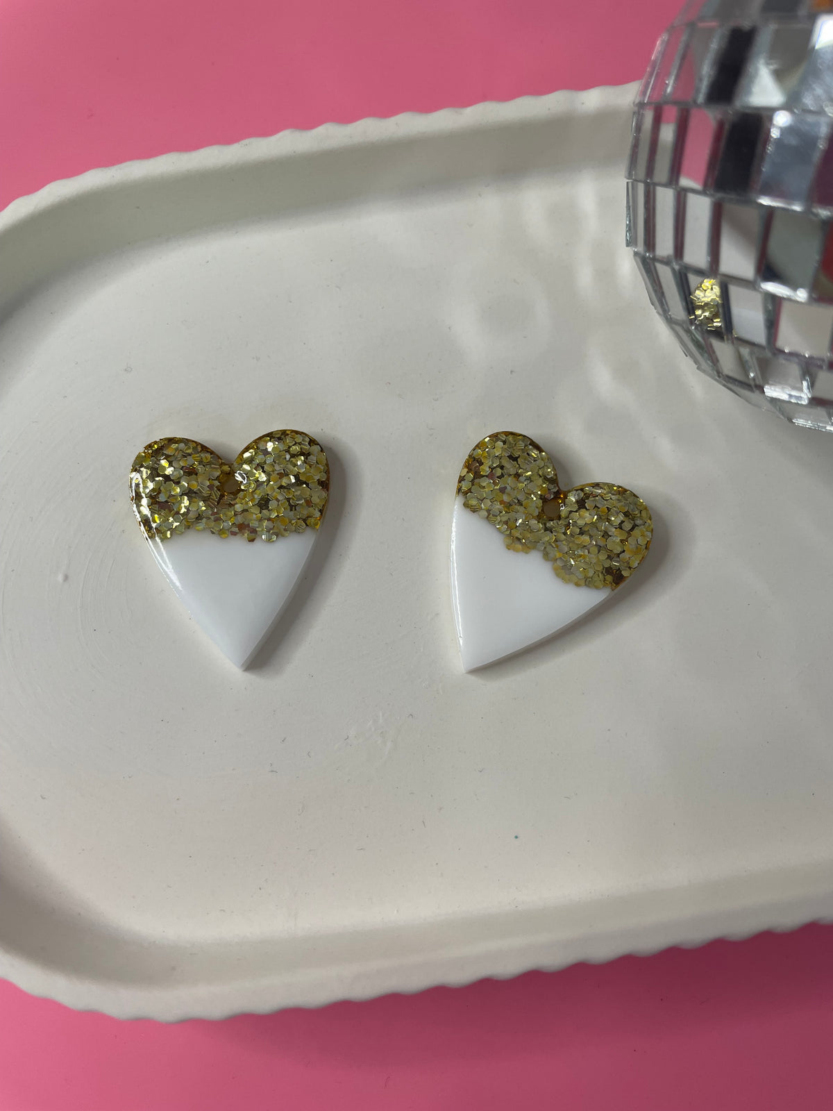Louise – charms Cœur Résine & Paillettes