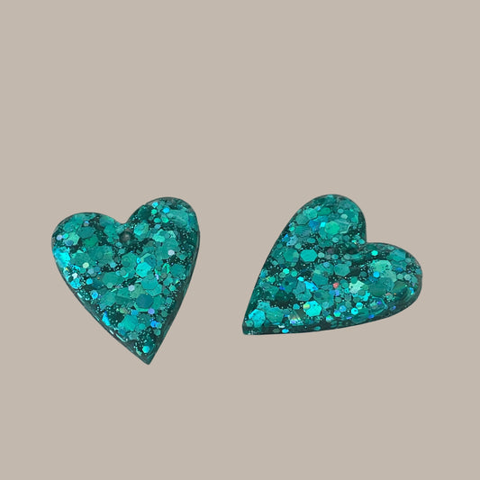 Louise – charms Cœur Résine & Paillettes - 16 couleurs