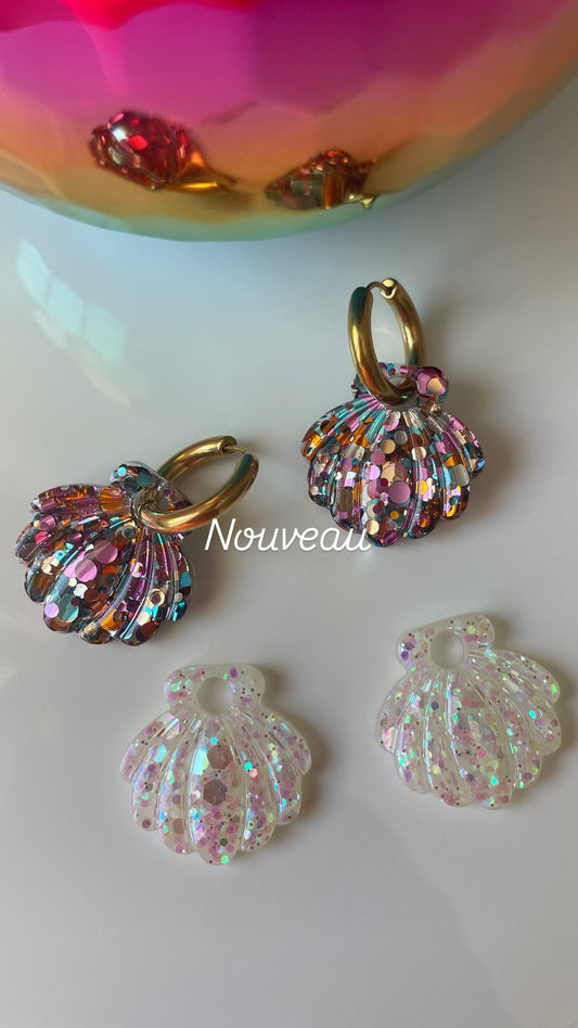 Shell – Créoles Coquillage en Résine Fait Main Interchangeable | Julaè Bijoux