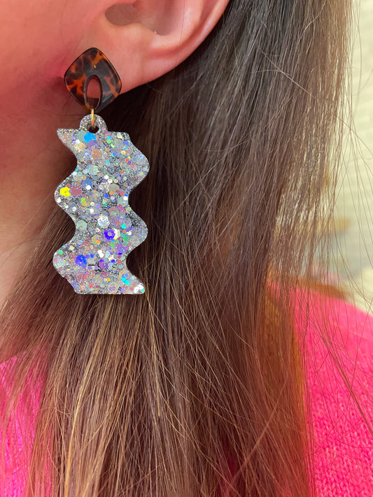 Oslo – Boucles d'oreilles Pendentif Métal Arc-en-ciel Fait Main