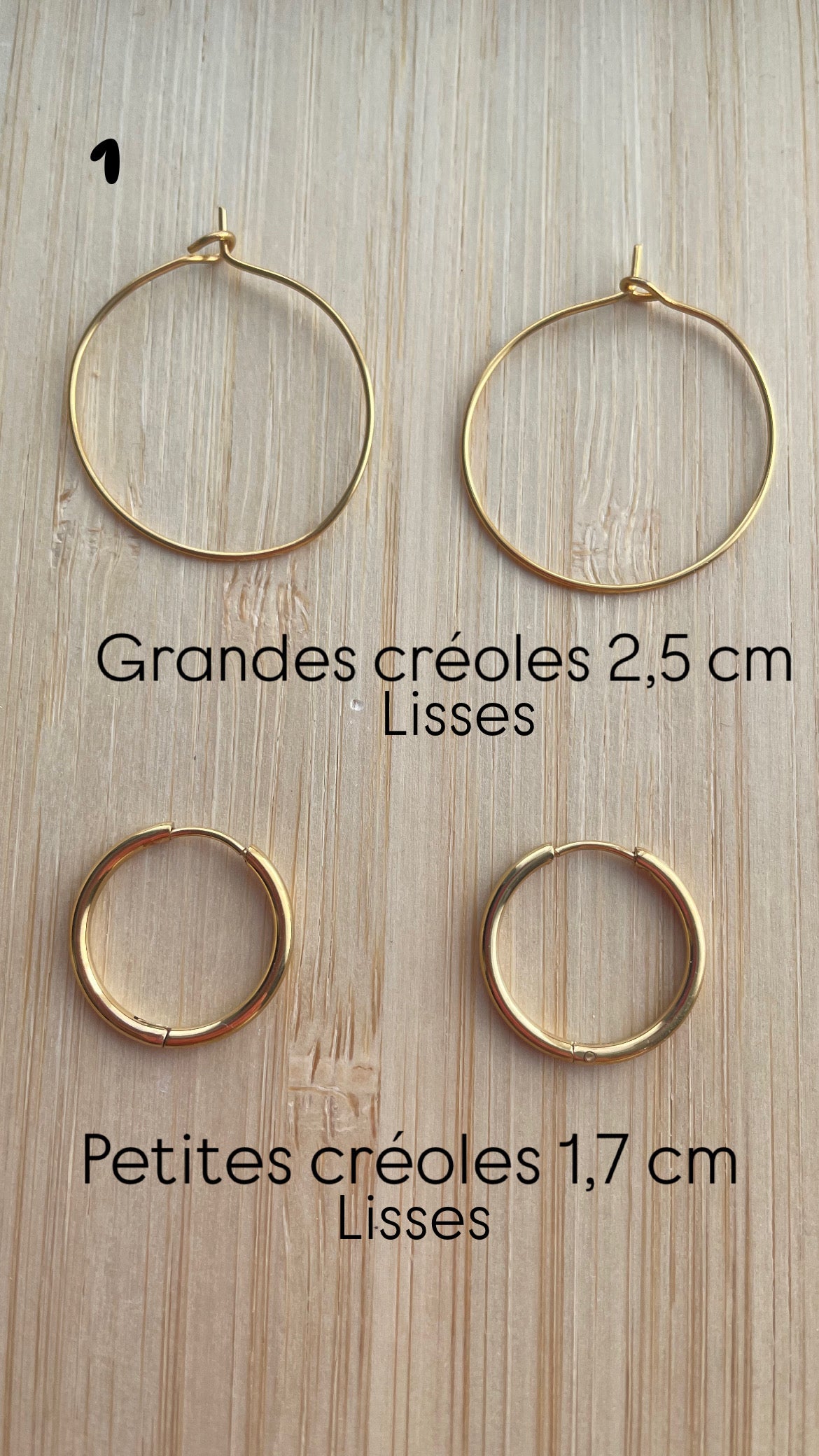 Créoles seules - acier inoxydable- pour charms résine & paillettes