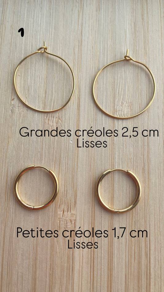 Créoles seules - acier inoxydable- pour charms résine & paillettes