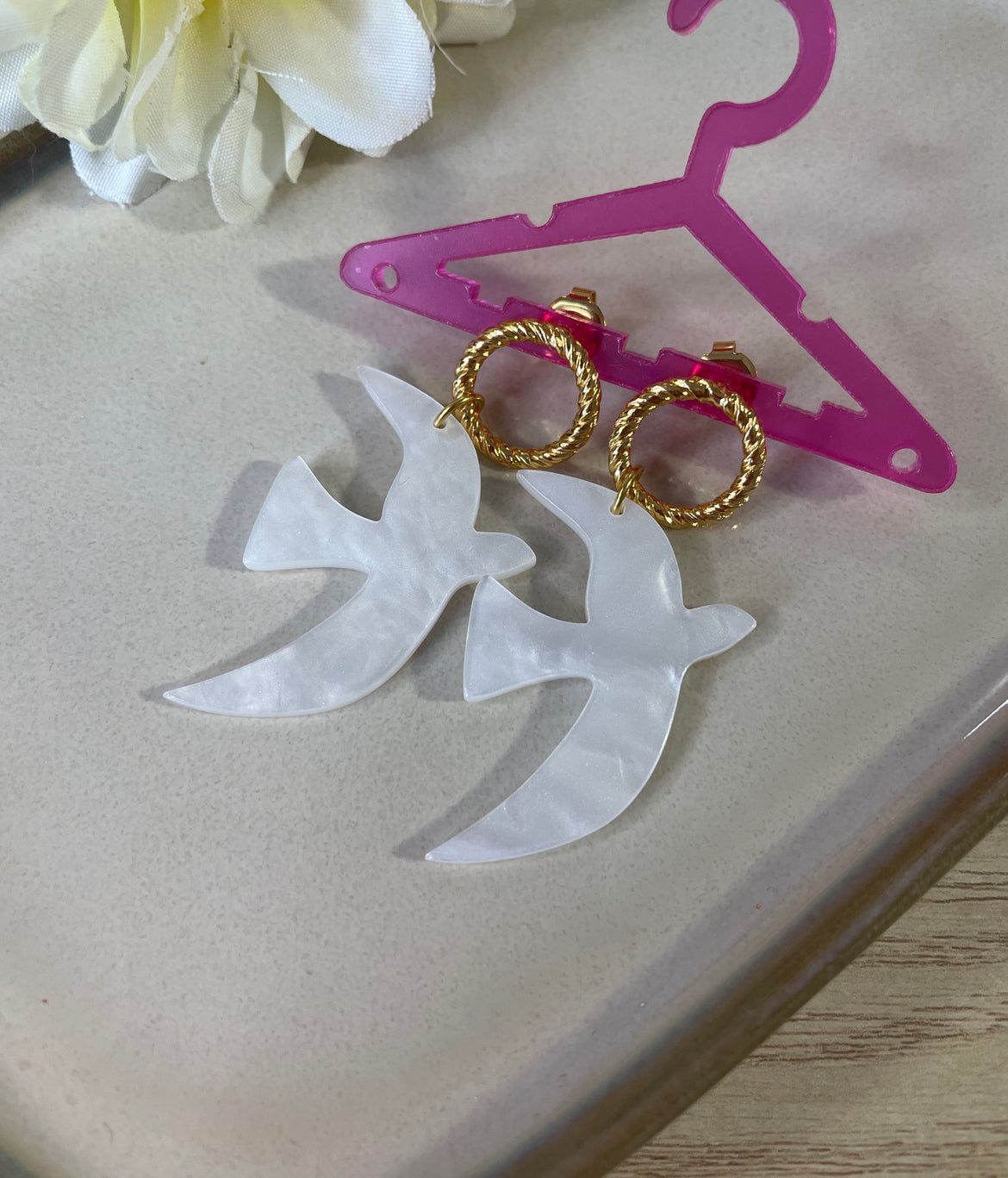 Pájaro blanc nacré