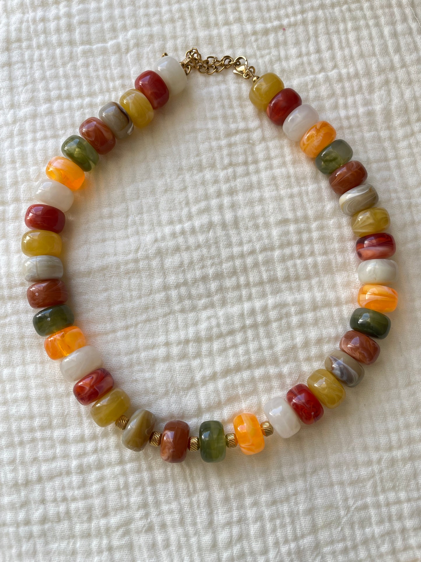 Collier Paloma – Perle Marbrée & Acier Inoxydable Doré