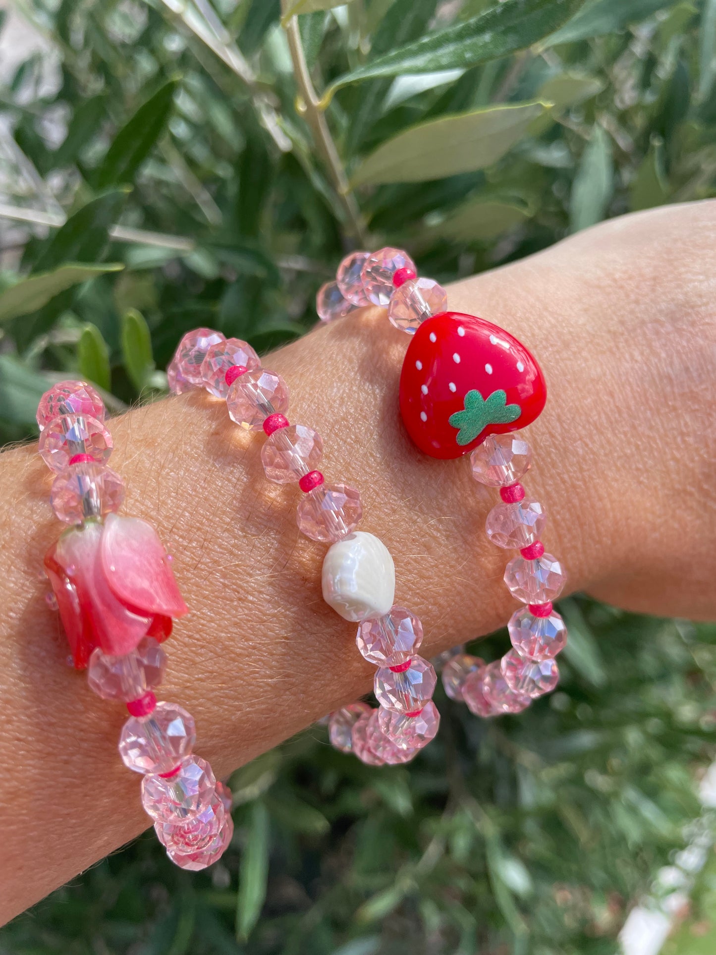 Bracelets en perles à facette